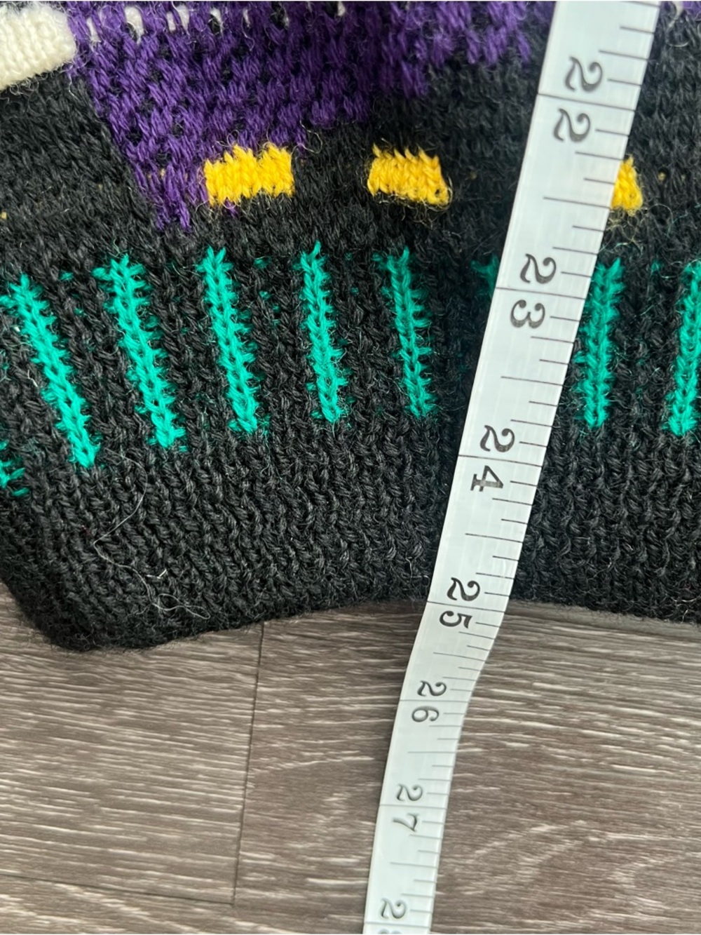 Authentic Vintage COOGI Australia 3D Knit Sweater - Purple & Black Abstract - Picture 8 of 9